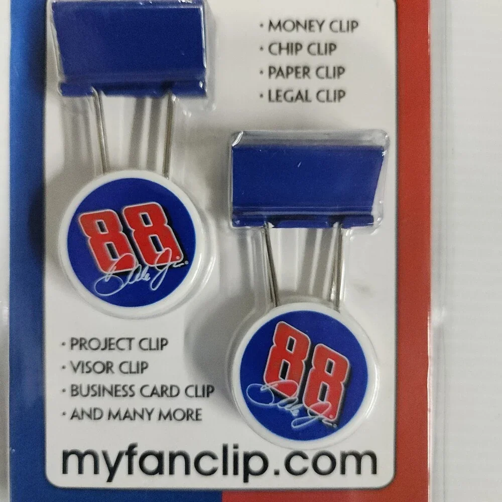 Myfanclip Dale Jr Binder Clips Money Chip Paper Legal Clip Blue White Metal